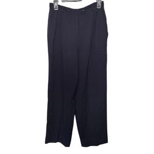 Vintage Burberrys Wool Trouser Pants Navy Womens‎ Size 8 Career Office